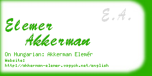 elemer akkerman business card