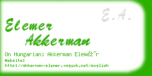 elemer akkerman business card